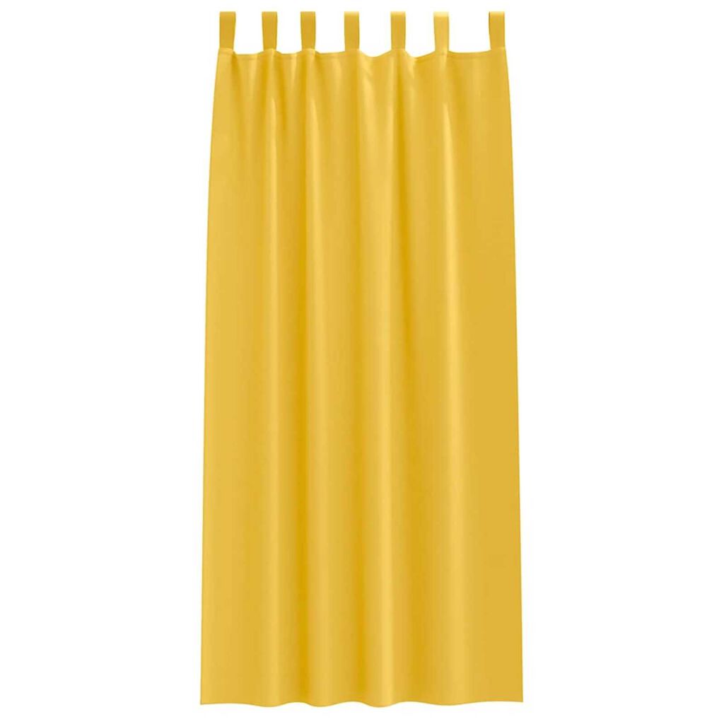 vidaXL Κουρτίνες με κουρτίνες 2 pcs κίτρινο μουσταρδί Πολυεστέρας