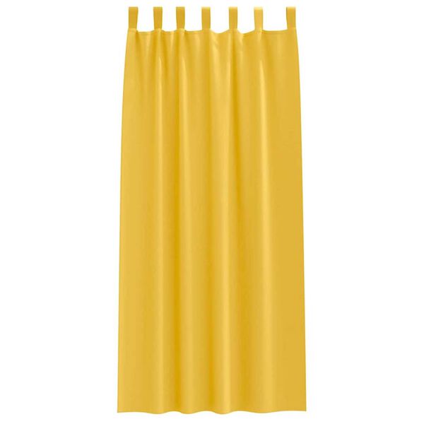 vidaXL Κουρτίνες με κουρτίνες 2 pcs κίτρινο μουσταρδί Πολυεστέρας