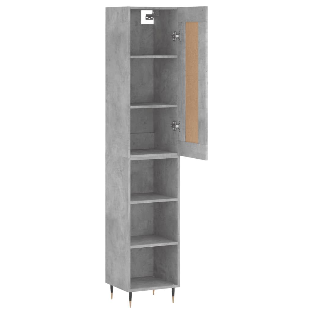 vidaXL Ντουλάπι Γκρι Σκυροδέματος 34,5x34x180 εκ. Επεξεργασμένο Ξύλο