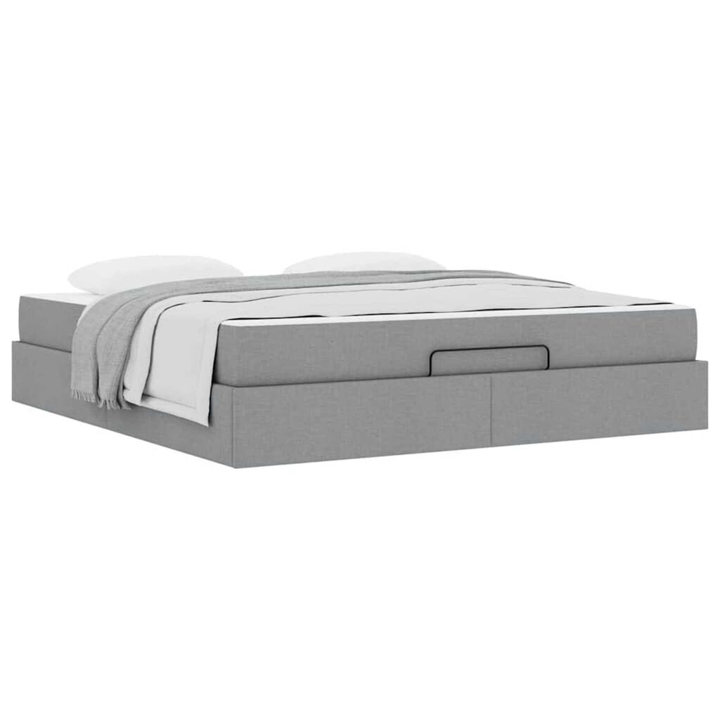 vidaXL Σκελετός Κρεβατιού Άλλο Ανοιχτό γκρι 180 x 200 cm ύφασμα