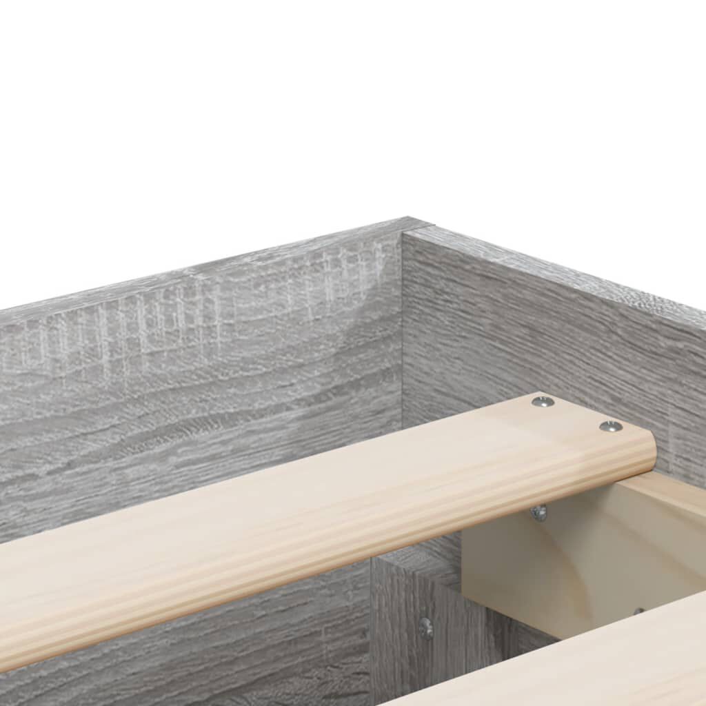 vidaXL Πλαίσιο Κρεβατιού με συρτάρια Γκρι sonoma 200x200εκ. Επεξ. Ξύλο