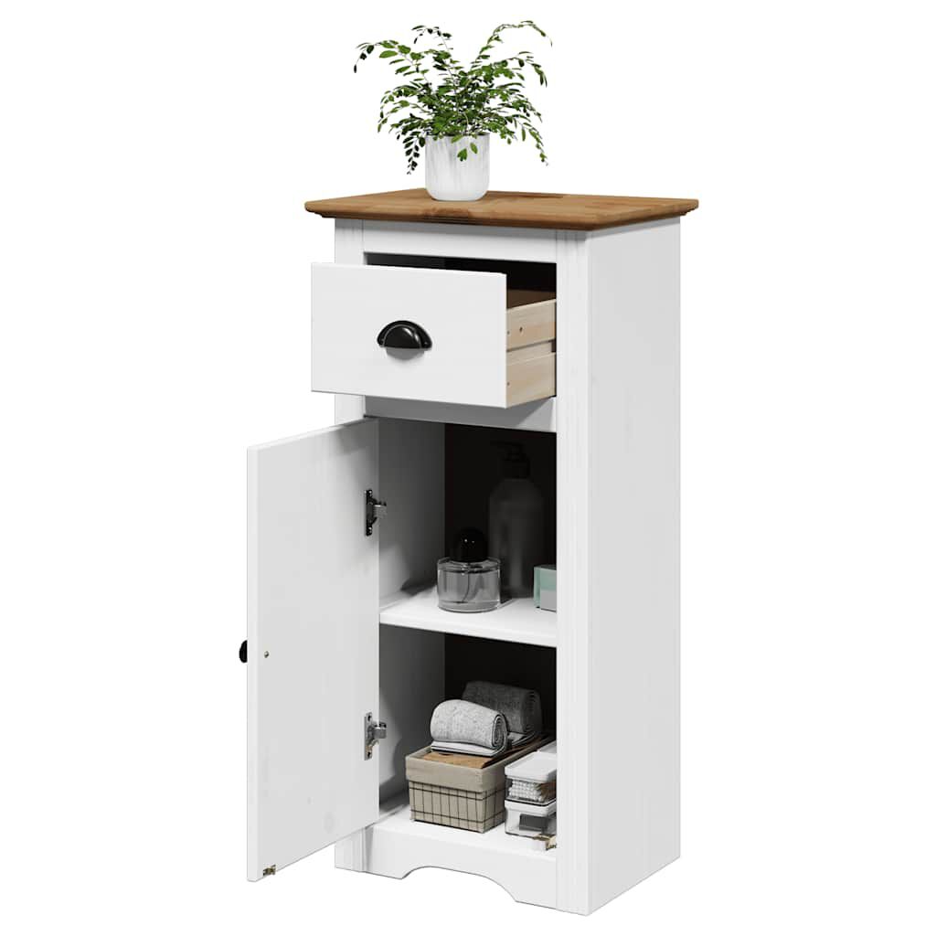 vidaXL Ντουλάπι μπάνιου BODO Λευκό και καφέ 44x30x90 cm