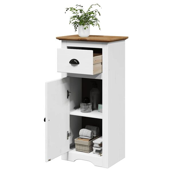 vidaXL Ντουλάπι μπάνιου BODO Λευκό και καφέ 44x30x90 cm
