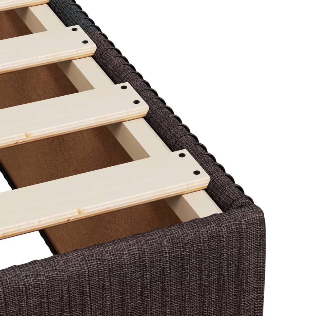 vidaXL Κρεβάτι Boxspring με Στρώμα Σκούρο Καφέ 180x200 εκ Υφασμάτινο