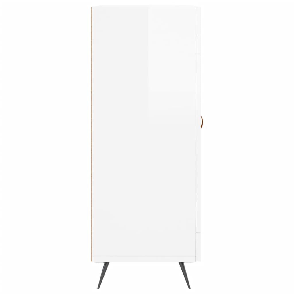 vidaXL Ντουλάπι Γυαλιστερό Λευκό 69,5x34x90 εκ. Επεξεργασμένο Ξύλο