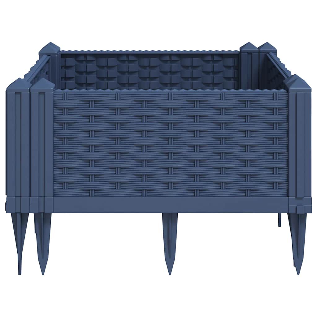 vidaXL Ζαρντινιέρα με Πασσάλους Μπλε Γκρι 42,5x42,5x28,5 εκ. Πολυπροπυλένιο