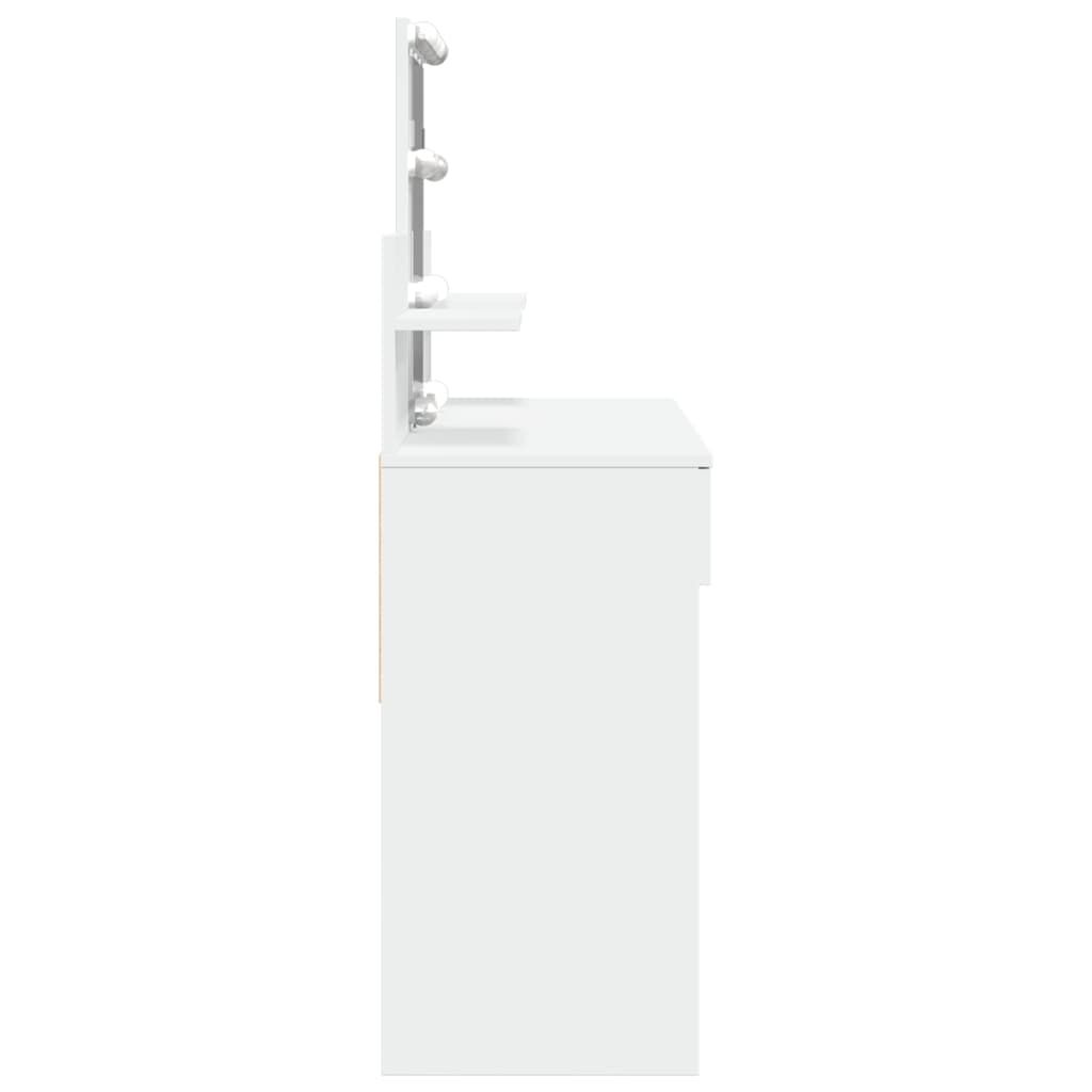 vidaXL Μπουντουάρ με LED Λευκό 100x40x130 εκ.