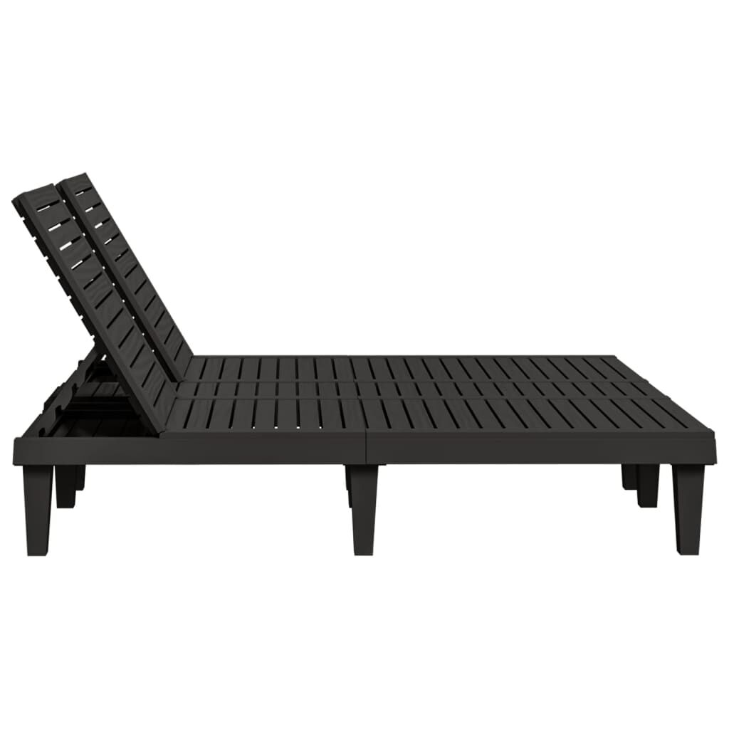 vidaXL Ξαπλώστρα Διπλή Μαύρη 155 x 138 x 83 εκ. από Πολυπροπυλένιο