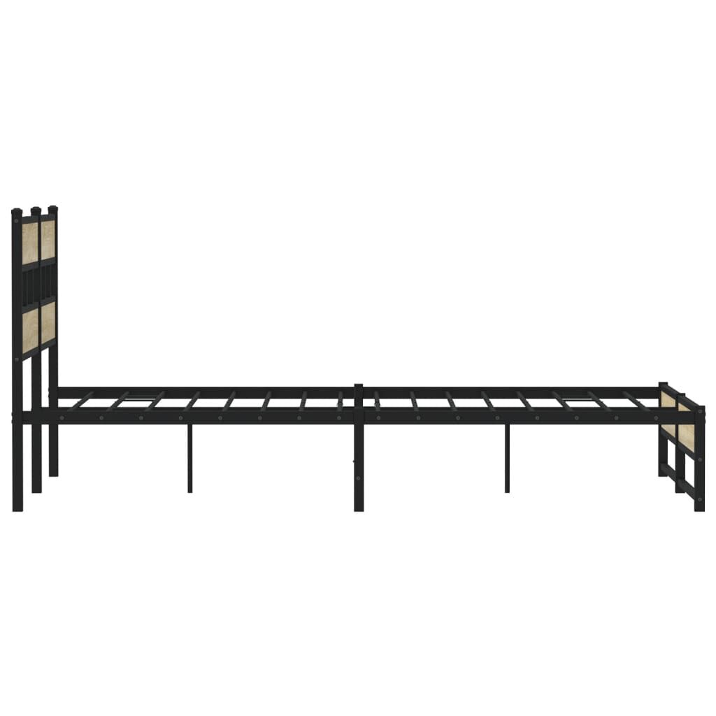 vidaXL Σκελετός Κρεβ. Χωρίς Στρώμα Sonoma Δρυς 150x200 εκ. Μεταλλικό