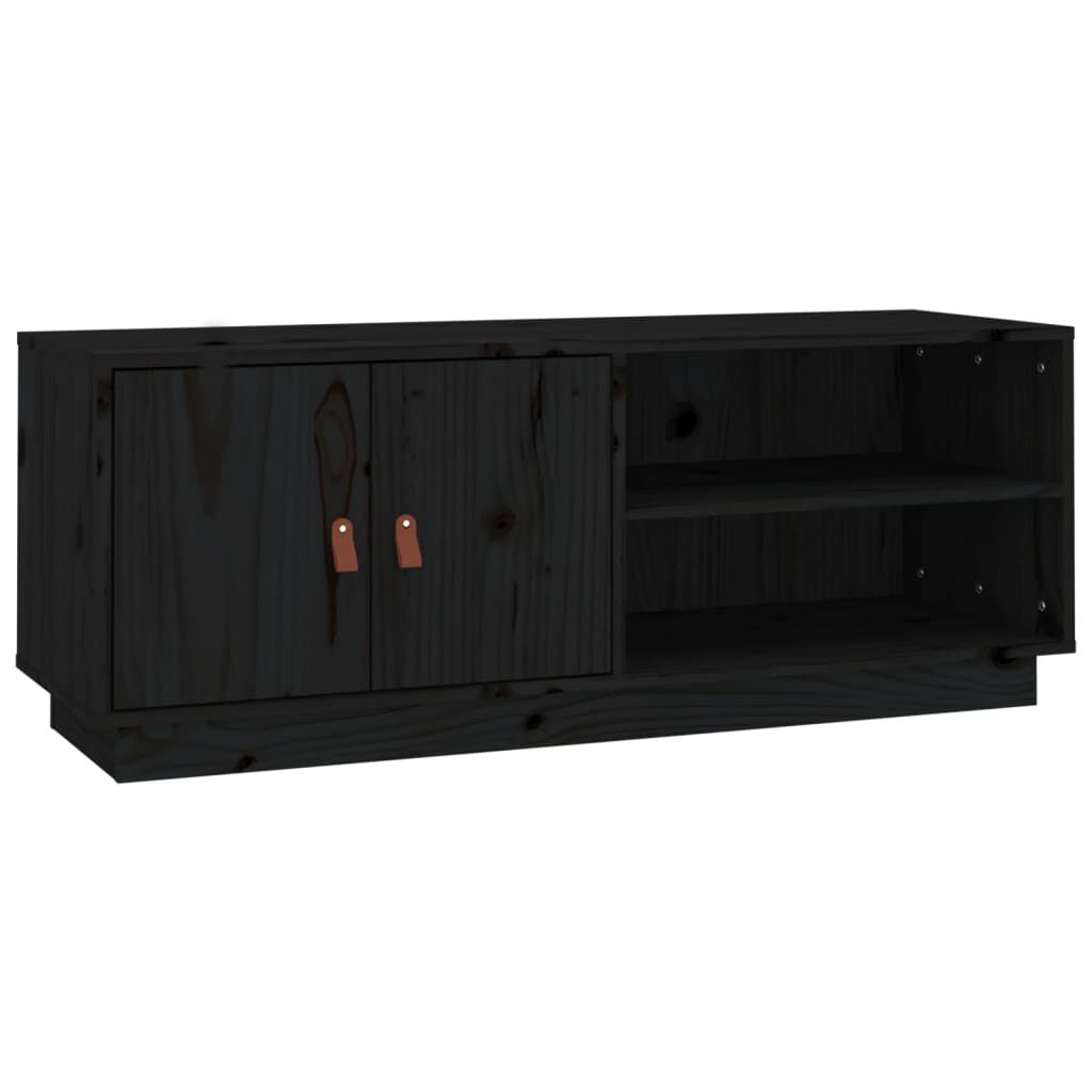 vidaXL Έπιπλο Τηλεόρασης Μαύρο 105x34x40 εκ. από Μασίφ Ξύλο Πεύκου