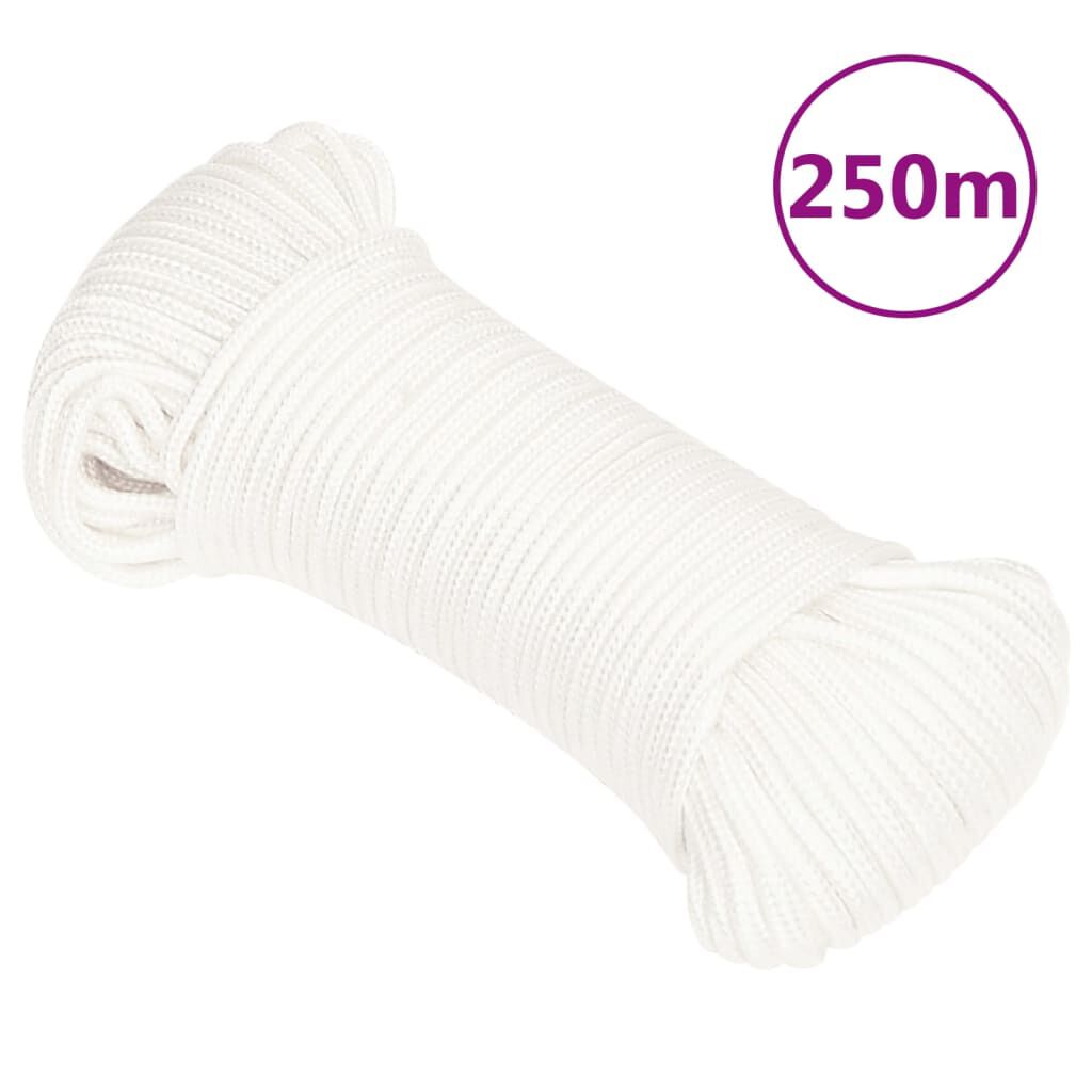 vidaXL Σχοινί Ναυτιλίας Ολόλευκο 4 χιλ. 250 μ. από Πολυπροπυλένιο
