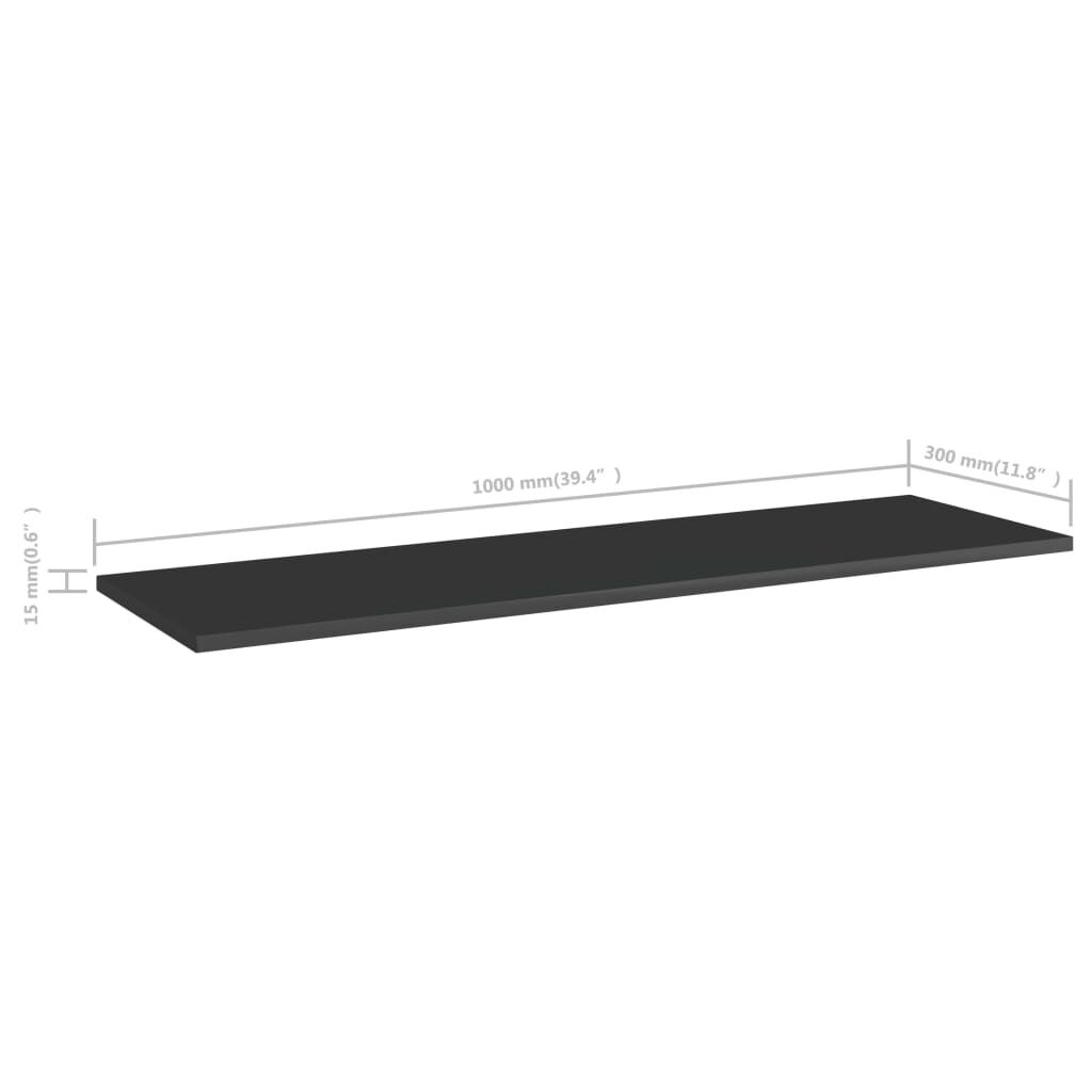 vidaXL Ράφια Βιβλιοθήκης 8 τεμ. Γυαλ. Μαύρο 100x30x1,5 εκ. Μοριοσανίδα
