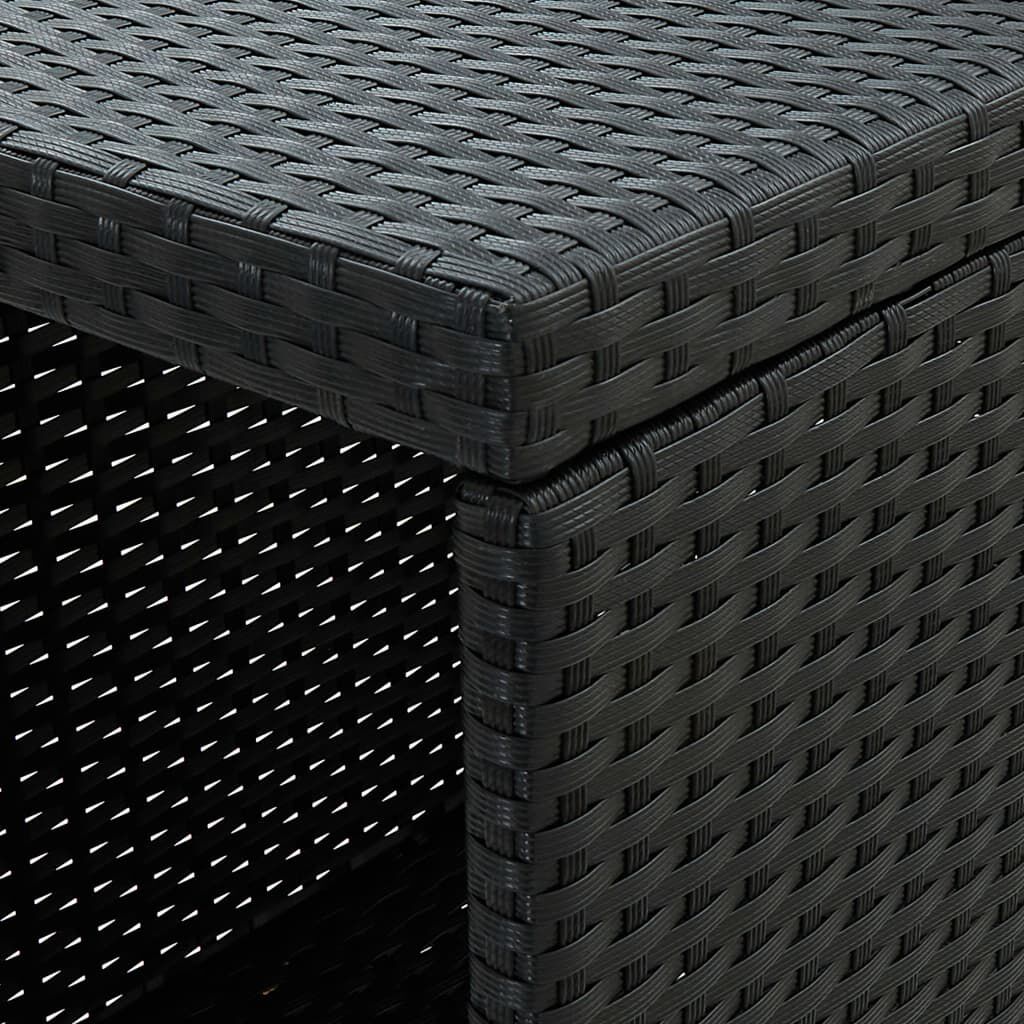 vidaXL Τραπέζι Μπαρ με Ράφια Μαύρο 120x60x110 εκ. από Συνθετικό Ρατάν