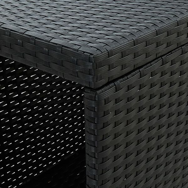 vidaXL Τραπέζι Μπαρ με Ράφια Μαύρο 120x60x110 εκ. από Συνθετικό Ρατάν