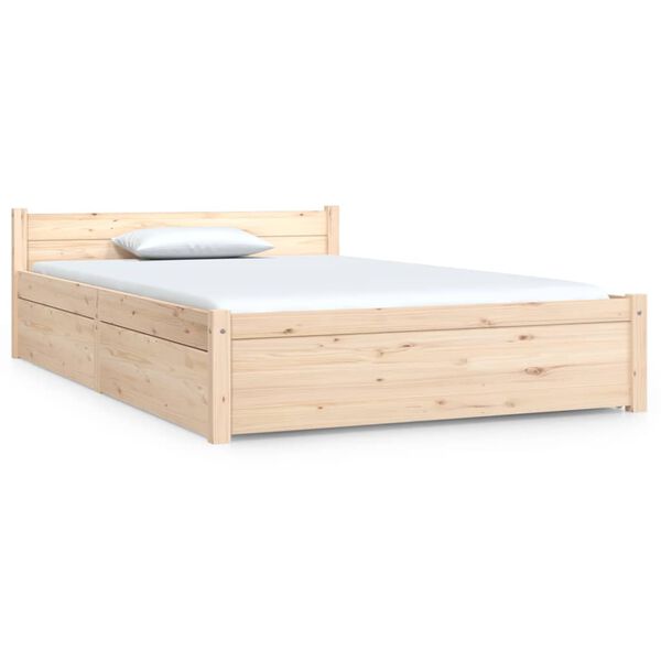 vidaXL Πλαίσιο Κρεβατιού με Συρτάρια 120x190 εκ. Small Double