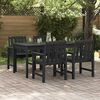 vidaXL Καρέκλα φαγητού κήπου 4 pcs Μαύρο 65.5 x 55.5 x 88cm Πλαστικό