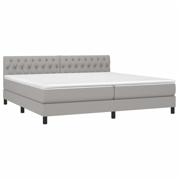 vidaXL &Kappa;&rho;&epsilon;&beta;ά&tau;&iota; Boxspring &mu;&epsilon; &Sigma;&tau;&rho;ώ&mu;&alpha; & LED &Alpha;&nu;.&Gamma;&kappa;&rho;&iota; 200x200&epsilon;&kappa;. &Upsilon;&phi;&alpha;&sigma;&mu;ά&tau;&iota;&nu;&omicron;