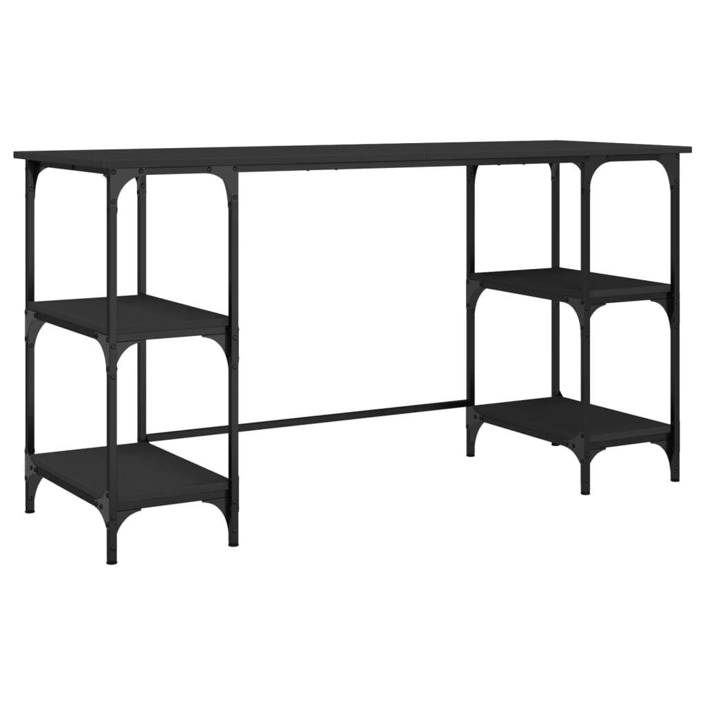 vidaXL Γραφείο Μαύρο 140 x 50 x 75 εκ. Μέταλλο & Επεξεργασμένο Ξύλο