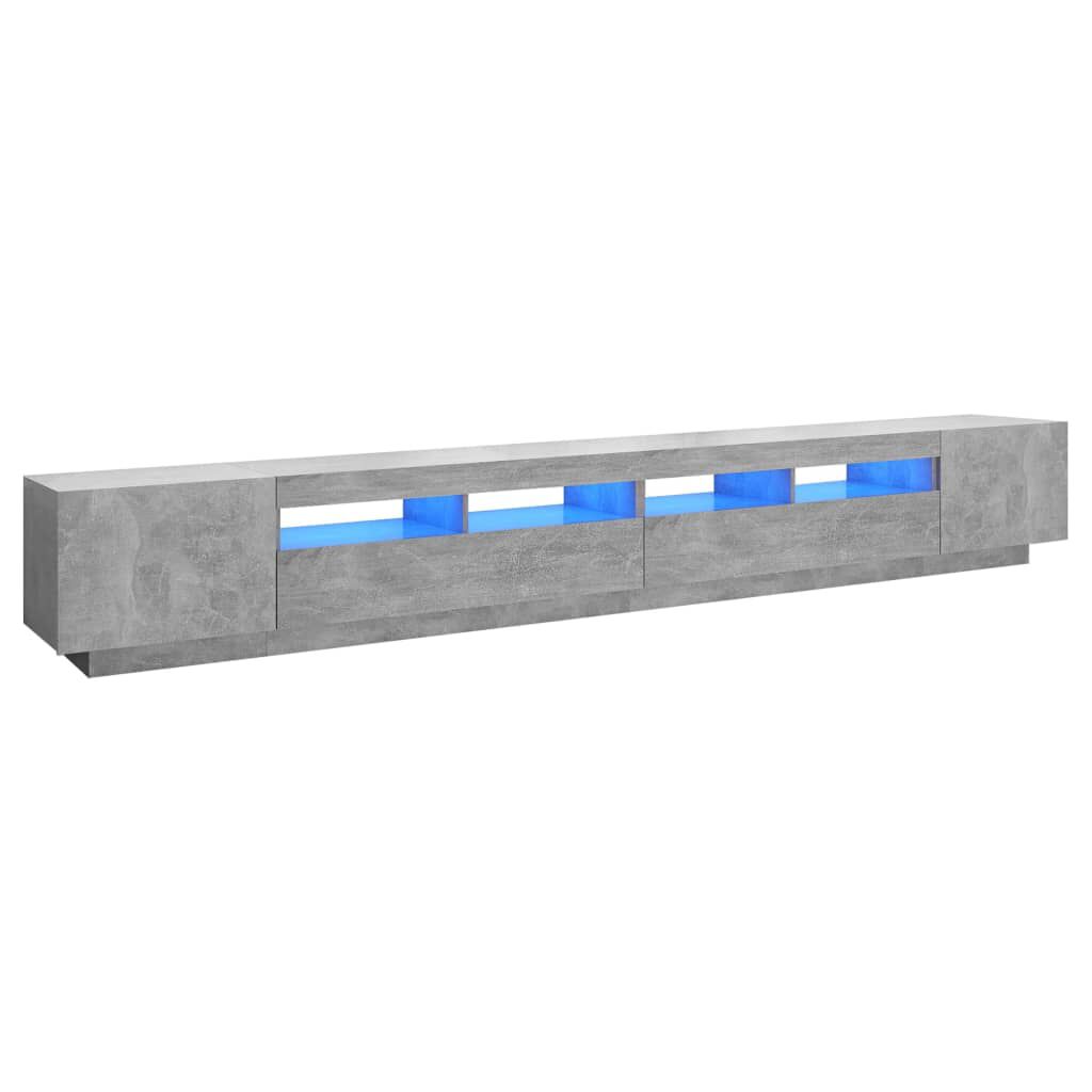 vidaXL Έπιπλο Τηλεόρασης με LED Γκρι Σκυροδέματος 300 x 35 x 40 εκ.