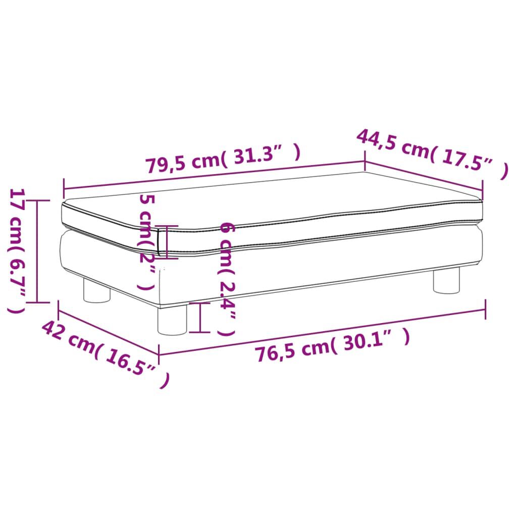 vidaXL Καναπές Παιδικός με Υποπόδιο Κρεμ 100x50x30 εκ. Βελούδινος