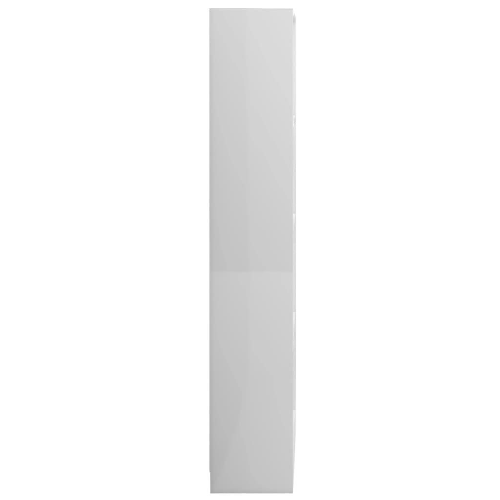 vidaXL Βιβλιοθήκη με 4 Ράφια Γυαλιστερό Λευκό 80x24x142 εκ Επεξ. Ξύλο