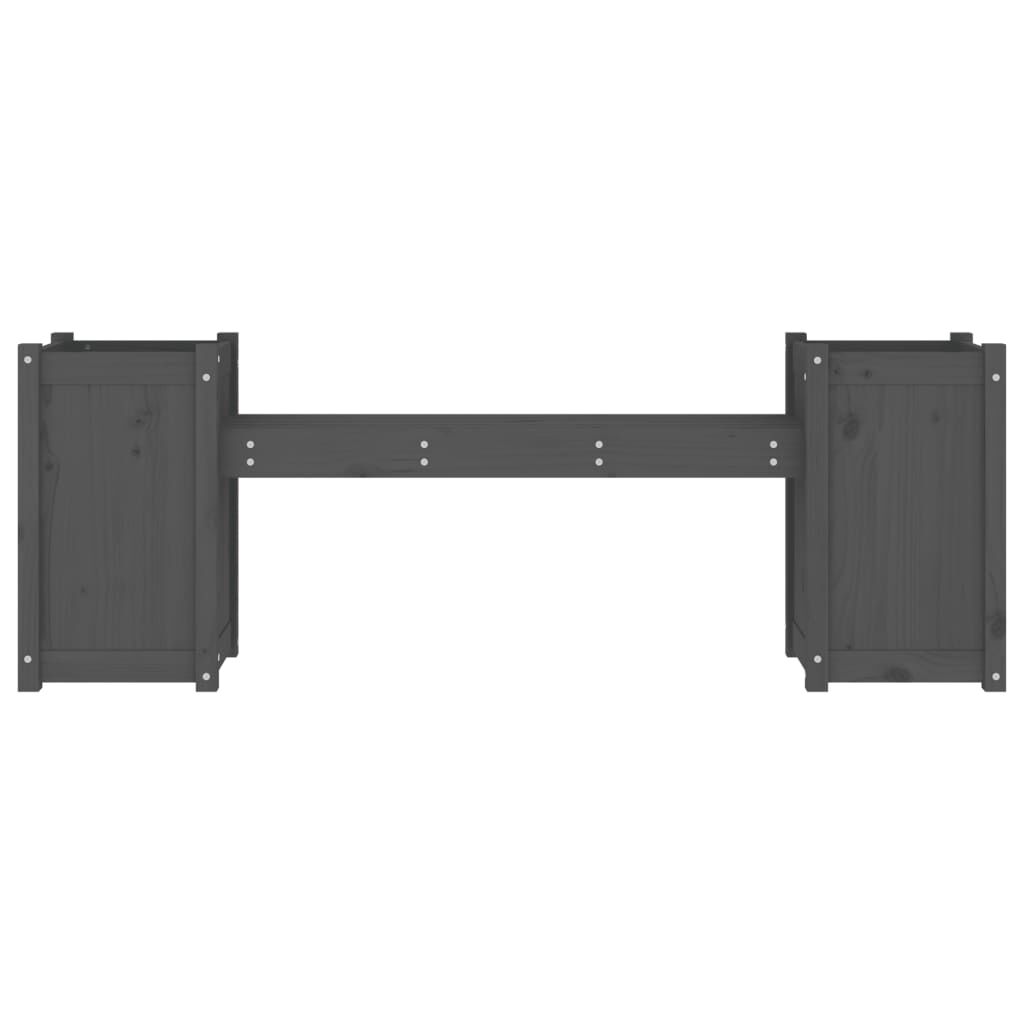 vidaXL Ζαρντινιέρα Παγκάκι Γκρι 180x36x63 εκ. από Μασίφ Ξύλο Πεύκου