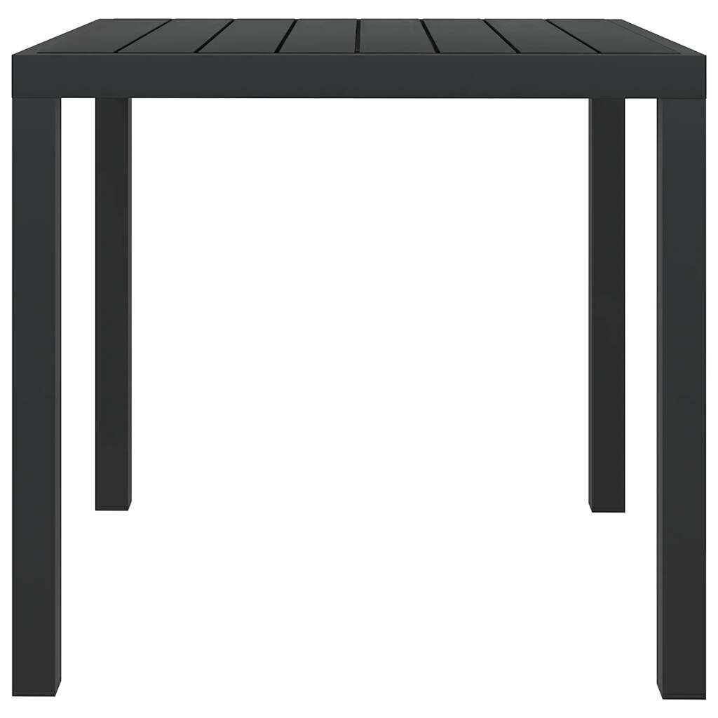 vidaXL Τραπέζι Κήπου Μαύρο 80 x 80 x 74 εκ. από Αλουμίνιο / WPC