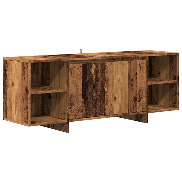 vidaXL Έπιπλο Τηλεόρασης Παλιό Ξύλο 130x35x50 εκ. από Μοριοσανίδα