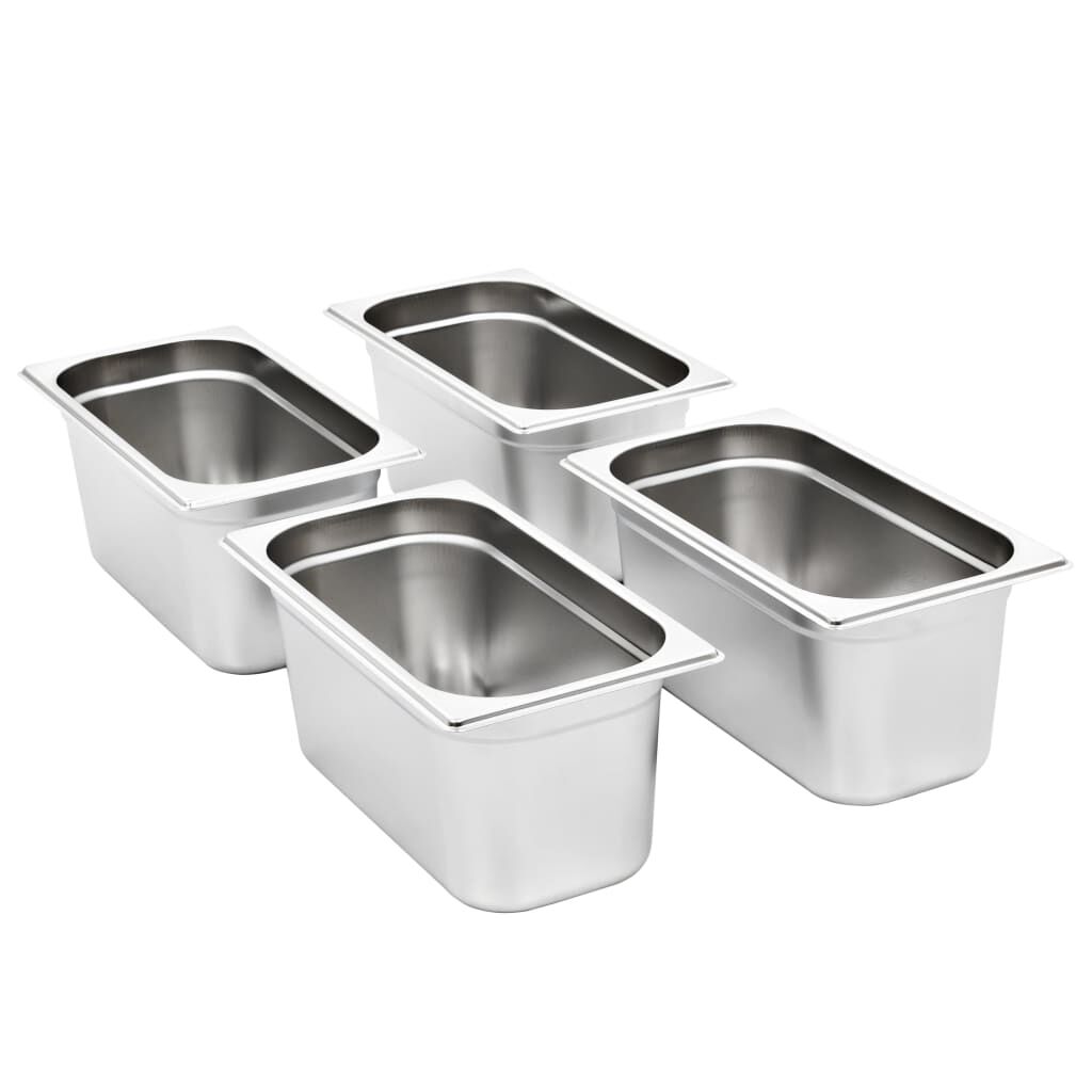 vidaXL Λεκάνες Gastronorm 4 τεμ. GN 1/3 150 χιλ. από Ανοξείδωτο Ατσάλι