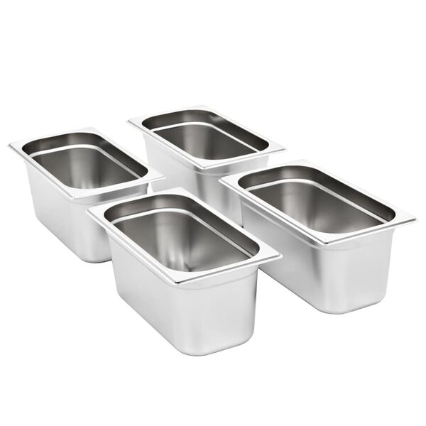 vidaXL Λεκάνες Gastronorm 4 τεμ. GN 1/3 150 χιλ. από Ανοξείδωτο Ατσάλι