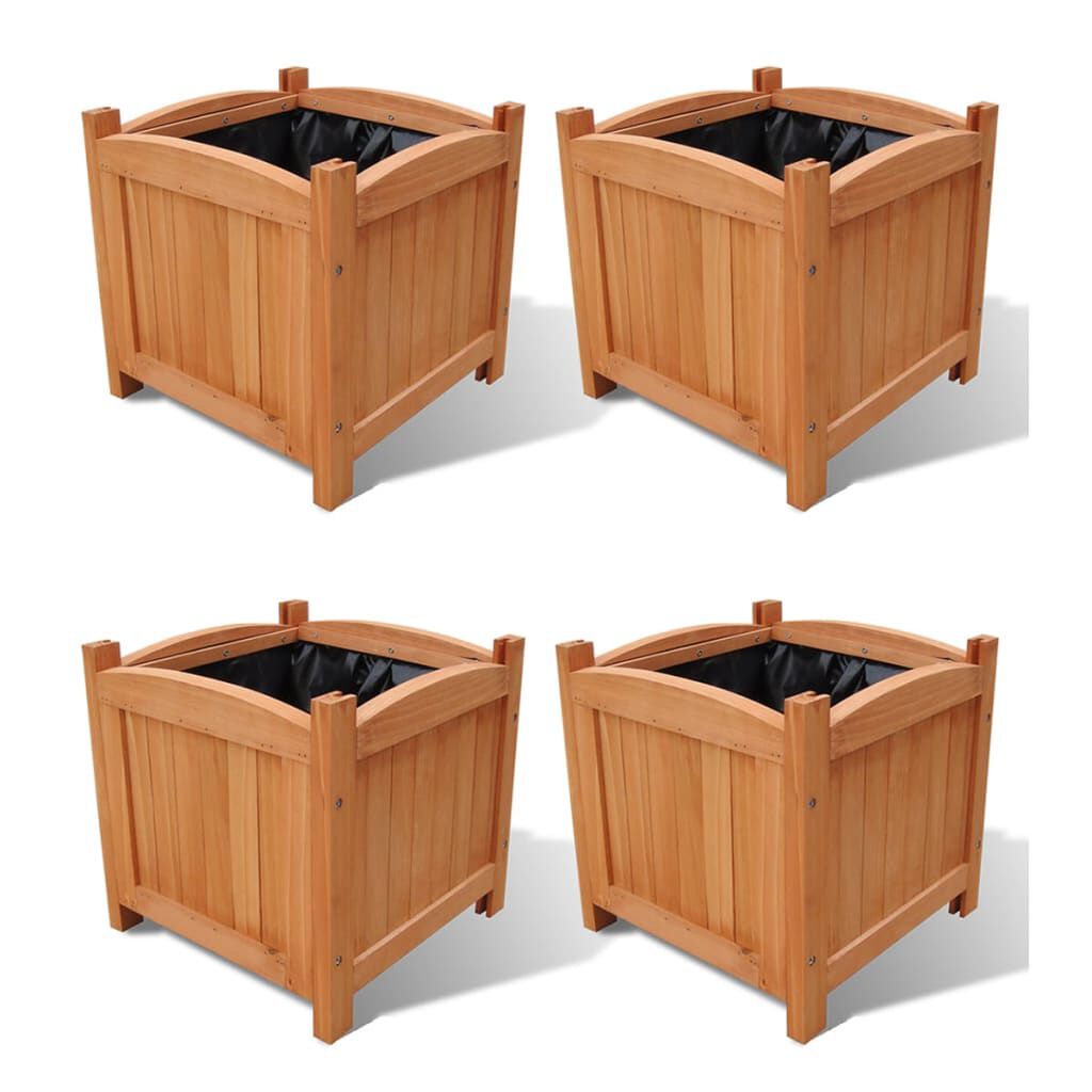 vidaXL Γλάστρες Υπερυψωμένες 4 τεμ. 30 x 30 x 30 εκ.