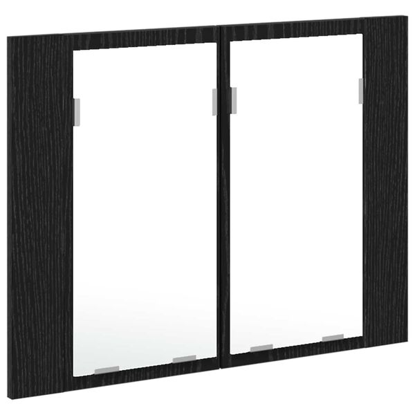 vidaXL LED Καθρέφτης Μπάνιου Ντουλάπας Μαύρο Δρυς 60x12x45 εκ. Από Ξύλο