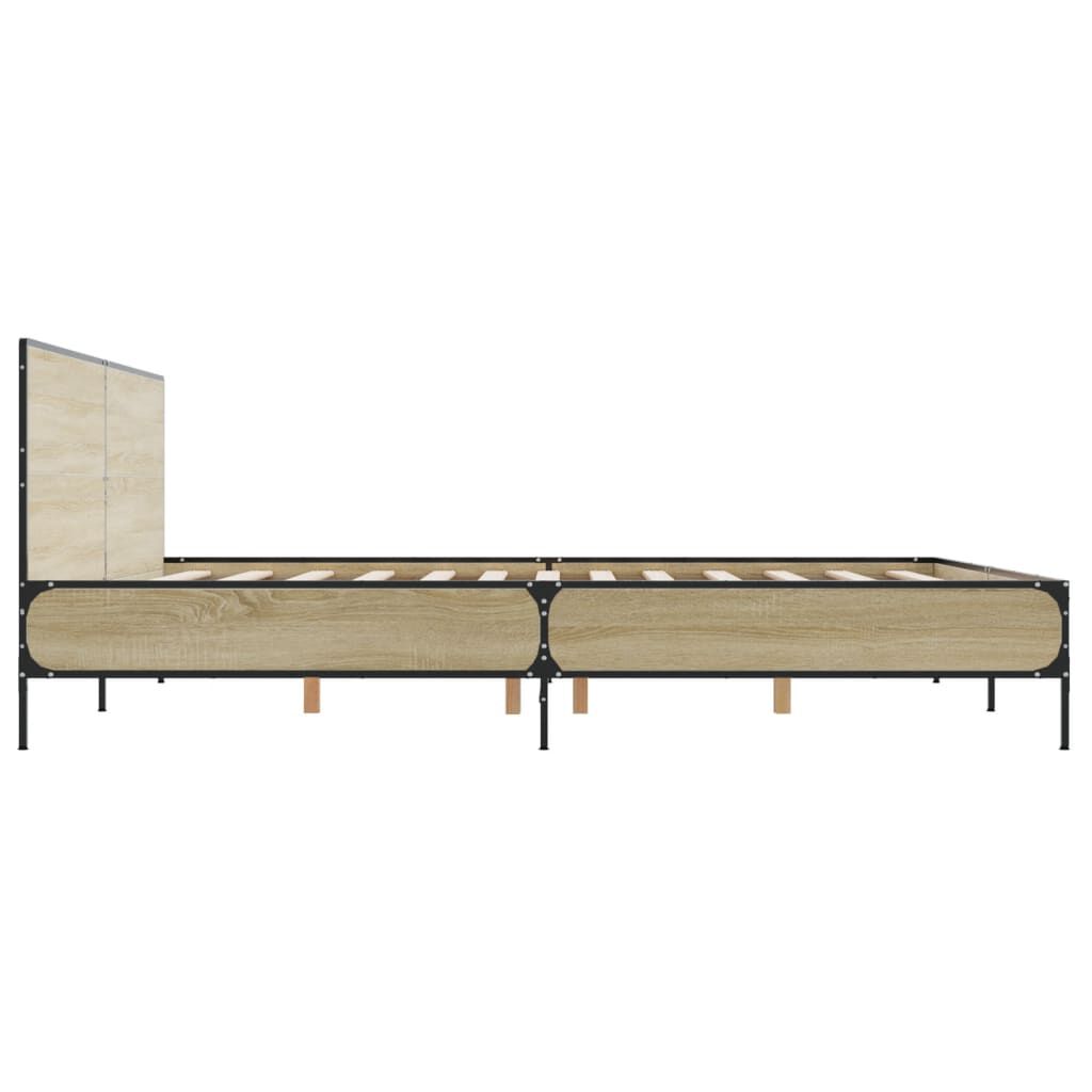 vidaXL Πλαίσιο Κρεβατιού Sonoma Δρυς 180x200 εκ. Επεξ. Ξύλο & Μέταλλο