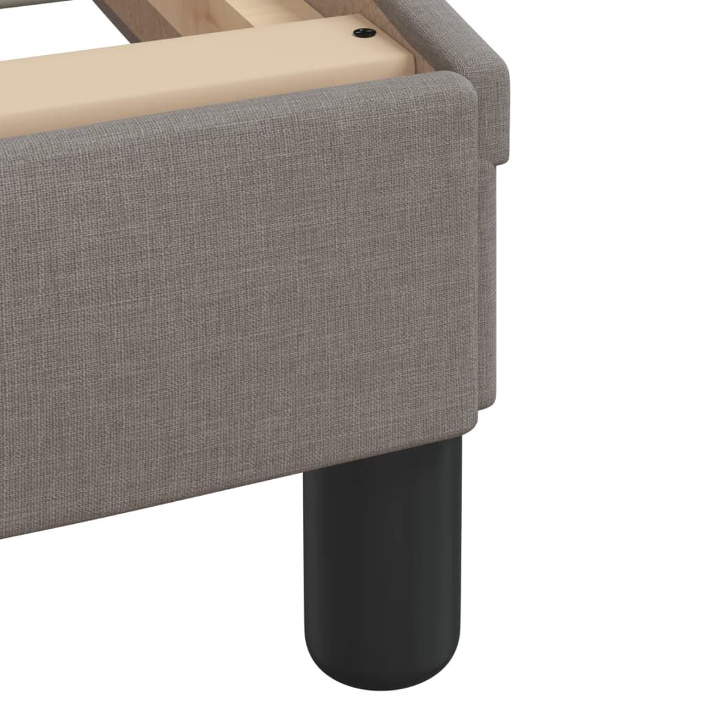 vidaXL Κρεβάτι με Στρώμα Taupe 90x190 εκ.Υφασμάτινο