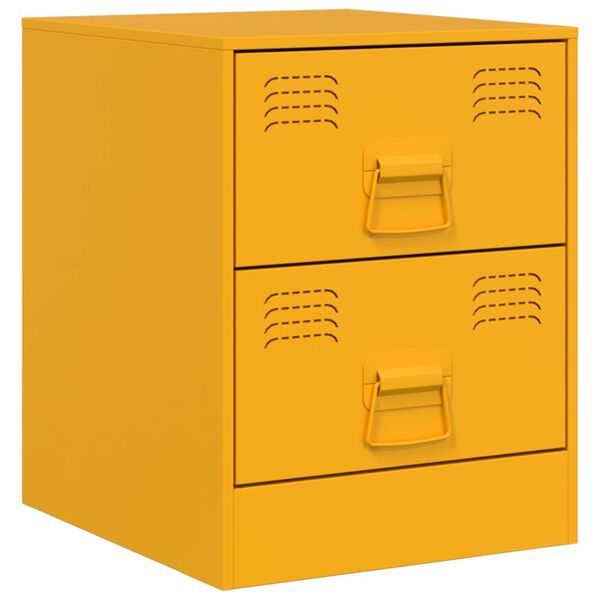 vidaXL Κομοδίνο Κίτρινο 34,5 x 39 x 44 εκ. από Χάλυβα