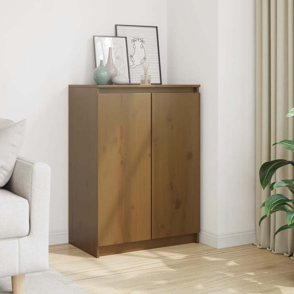 vidaXL Ντουλάπι Καφέ Μελί 60 x 36 x 84 εκ. από Μασίφ Ξύλο Πεύκου