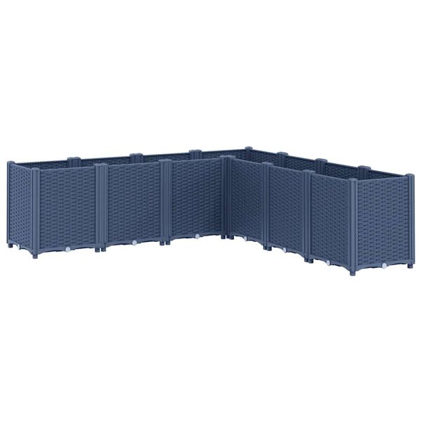 vidaXL Ζαρντινιέρα Κήπου Μπλε Γκρι 160x160x53 εκ. Πολυπροπυλένιο