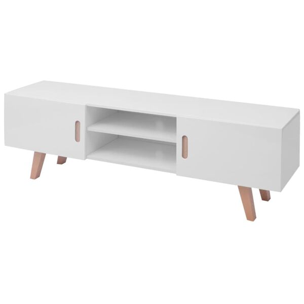 vidaXL Έπιπλο Τηλεόρασης Γυαλιστερό Λευκό 150 x 35 x 48,5 εκ. από MDF