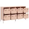 vidaXL Ντουλάπι Ροζ 135x39x73,5 εκ. από Χάλυβα Ψυχρής Έλασης
