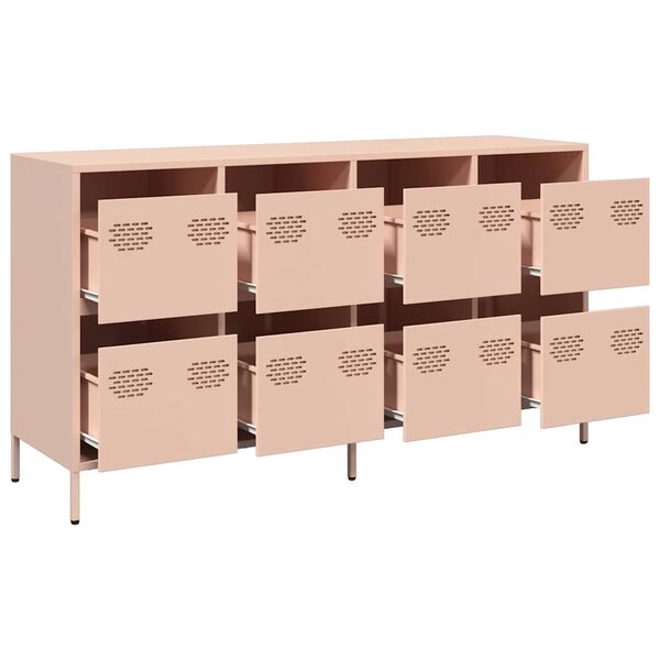 vidaXL Ντουλάπι Ροζ 135x39x73,5 εκ. από Χάλυβα Ψυχρής Έλασης
