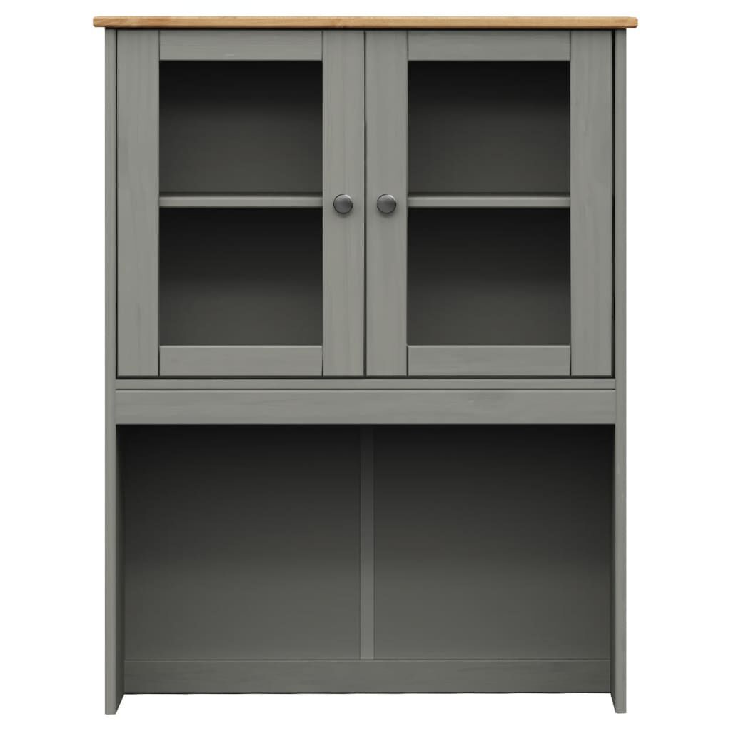 vidaXL Βιτρίνα VIGO Γκρι 80 x 40 x 176 εκ. από Μασίφ Ξύλο Πεύκου