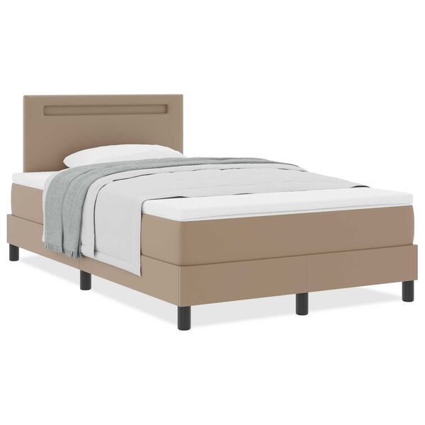 vidaXL Κρεβάτι με Στρώμα Cappuccino, 120x200 εκ, Τεχνητό Δέρμα