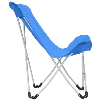 vidaXL Καρέκλες Camping Τύπου Πεταλούδα 2 τεμ. Πτυσσόμενες Μπλε