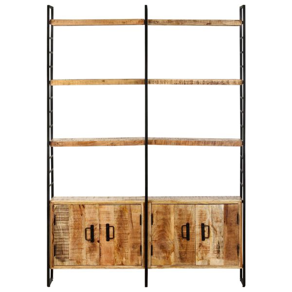 vidaXL Βιβλιοθήκη με 4 Επίπεδα 124x30x180 εκ. Ακατέργαστο Ξύλο Μάνγκο