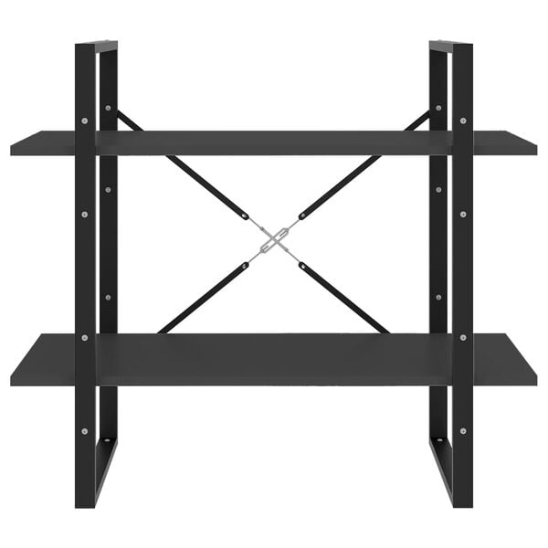 vidaXL Βιβλιοθήκη με 2 Ράφια Γκρι 80 x 30 x 70 εκ. από Επεξ. Ξύλο