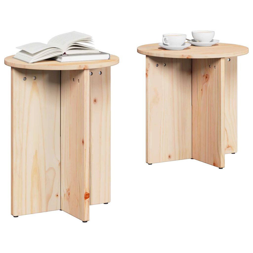 vidaXL Τραπεζάκι σαλονιού 2 pcs Φυσικό 41.5 x 41.5 x 41 εκ.