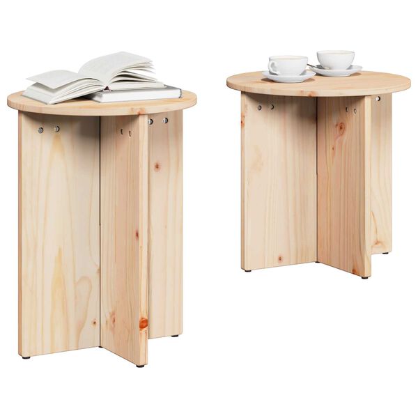 vidaXL Τραπεζάκι σαλονιού 2 pcs Φυσικό 41.5 x 41.5 x 41 εκ.