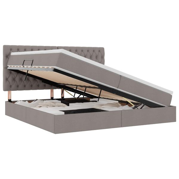 vidaXL &Kappa;&rho;&epsilon;&beta;ά&tau;&iota; &mu;&epsilon; &alpha;&pi;&omicron;&theta;&eta;&kappa;&epsilon;&upsilon;&tau;&iota;&kappa;ό &chi;ώ&rho;&omicron; &kappa;&alpha;&iota; LED &mu;&epsilon; led Taupe 200 x 200 cm