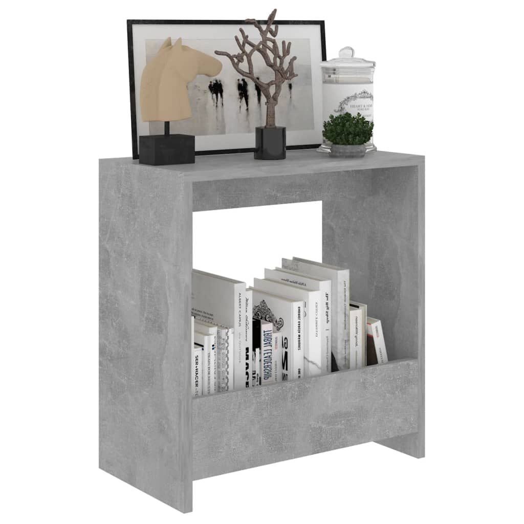 vidaXL Τραπέζι Βοηθητικό Γκρι Σκυροδέματος 50x26x50 εκ. Επεξ. Ξύλο
