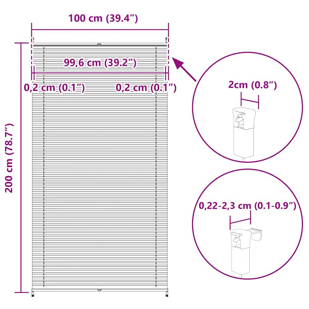 Σύστημα Σκίασης Πλισέ Κρεμ 100 x 200 εκ.